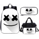 YOIYEN Marshmello Backpack 3 PCS Set Cool Large School Student Backpack