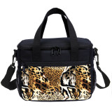 Lunch Bag School Leopard Print Insulated Cooler Bag For Business Office