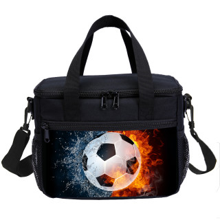 Flame Football Lunch Bag Teenager Lunch Box Bag For Boy And Girl