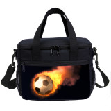 Flame Football Lunch Bag Teenager Lunch Box Bag For Boy And Girl