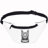 Cute Cat Print Fanny Pack Crossbody Shoulder Lumbar Pack For Women And Men