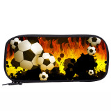 Flame Football Pencil Bag Large Capacity School Pencil Storage Bag