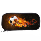 Flame Football Pencil Bag Large Capacity School Pencil Storage Bag