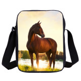 Horse Print Messenger Bag Small Crossbody Bag For Kids And Teenager