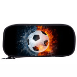 Flame Football Pencil Bag Large Capacity School Pencil Storage Bag