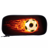 Flame Football Pencil Bag Large Capacity School Pencil Storage Bag