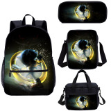 YOIYEN Sonic The Hedgehog Backpack Set Cartoon Anime School Bag 4 PCS For Children