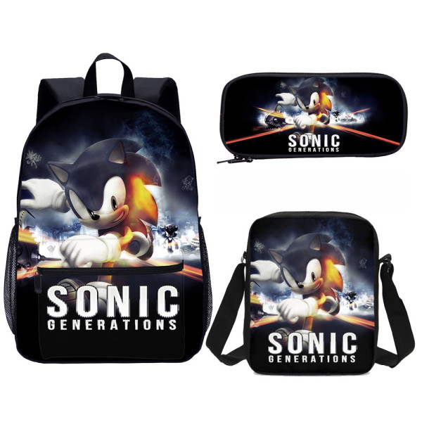 YOIYEN Sonic The Hedgehog School Backpack Set Boy And Girl Student Book Bag