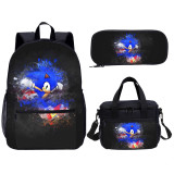 YOIYEN Sonic The Hedgehog Backpack Set Large Teenager School Bag 3 PCS With Lunch Bag