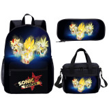 YOIYEN Sonic The Hedgehog Backpack Set Large Teenager School Bag 3 PCS With Lunch Bag