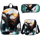 YOIYEN How to Train Your Dragon Backpack Set Kids School Bag 3 PCS For Boy And Girl