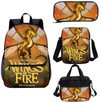 Wings Of Fire Backpack 4 pcs Large School Backpack Set For Teeanger And Kids