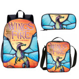 3PCS Wings Of Fire Backpack Bag Outdoor Travel Daypack For Teenager With Lunch Bag