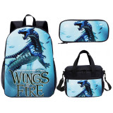 Wings Of Fire Backpack Set Boy And Gril Cartoon School Daypack For 1-6 Grade