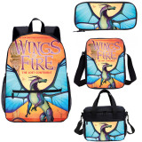 Wings Of Fire Backpack 4 pcs Large School Backpack Set For Teeanger And Kids