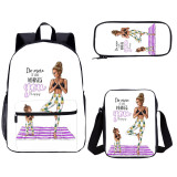 Super Mom Print School Backpack 3 PCS Girl School Bag Set Back To School Best Gift