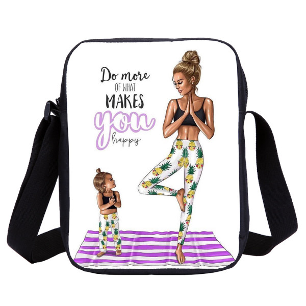 Super Mom Print Small Messenger Bag Outdoor Travel Small Satchel Bag For Grils