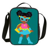 Super Girl Lunch Bag Cooler Instulated Tote Thermal Bag For Kids