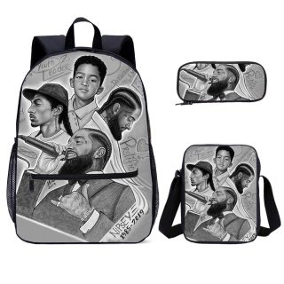 Npsey Hussle School Bag Set 3 in 1 Boy And Girl Children Book Bag 3 PCS