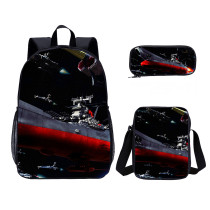 Wholesale Backpack Set Space Battleship Yamato School Bag 3 PCS For Children