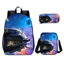 Space Battleship Yamato 3 PCS School Bag Wholesale Children School Backpack Set