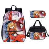 Wholesale Backpack Set Neon Genesis Evangelion 3PCS School Bag With Lunch Bag