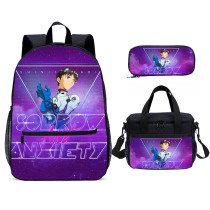 Wholesale Backpack Set Neon Genesis Evangelion 3PCS School Bag With Lunch Bag