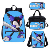 YOIYEN 4 Pcs Backpack Set Wholesale Cyborg Kuro Chan Cartoon Teenager Travel Daypack
