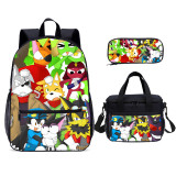 YOIYEN Cyborg Kuro Chan Backpack Set Cartoon Print School Book Bag 3PCS With Lunch Bag