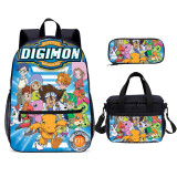 YOIYEN Backpack Set Wholesale Kids Digimon Digital Monster Print 3 PCS School Bag