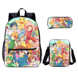 YOIYEN Wholesale Kids Student Digimon Digital Monster Backpack Set With Messenger Bag