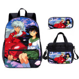 YOIYEN Inuyasha School Bag Set Wholesale Anime Cartoon School Backpack 3 In 1