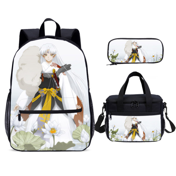 YOIYEN Inuyasha School Bag Set Wholesale Anime Cartoon School Backpack 3 In 1