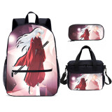 YOIYEN Inuyasha School Bag Set Wholesale Anime Cartoon School Backpack 3 In 1
