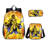 YOIYEN Wholesale 3 PCS School Bag Saint Seiya Cartoon Print School Backpack Set For Kids