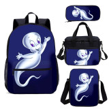 YOIYEN Wholesale The Little Ghost Backpack Set 4 PCS Cartoon Chil School Bag With Lunch Bag
