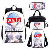 YOIYEN Wholesale Sugoi Senpai Waifu Material Backpack Set 4 PCS Cartoon Chil School Bag With Lunch Bag