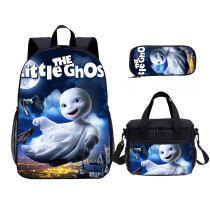 YOIYEN The Little Ghost Kids Backpack Set With Lunch Bag Cartoon Teenager Daypack 3 In 1