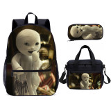 YOIYEN The Little Ghost School Bag Set Wholesale Cartoon Boy And Girl School Backpack 3 In 1