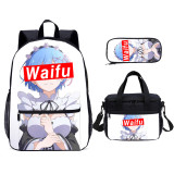 YOIYEN Sugoi Senpai Waifu Material School Bag Set Wholesale Cartoon Boy And Girl School Backpack 3 In 1