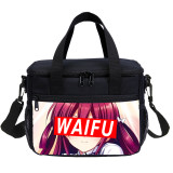 Wholesale Sugoi Senpai Waifu Material Lunch Bag Anime Cartoon Kids Tote Thermal Bag For 2 Person