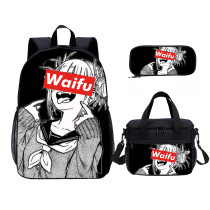 YOIYEN Wholesale Sugoi Senpai Waifu Material Backpack Set With Lunch Bag Children Daypack 3 In 1