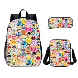 YOIYEN Wholesale 3 PCS School Bag Prince Mackaroo Cartoon Print Boy School Backpack Set