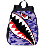 YOIYEN Camouflage Shark Print Kawaii Toddler Backpack Cartoon Style Little Baby School Bag