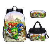 YOIYEN The Legend of Zelda Kids Backpack Set With Lunch Bag Cartoon Teenager Daypack 3 In 1