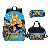 YOIYEN The Legend of Zelda Kids Backpack Set With Lunch Bag Cartoon Teenager Daypack 3 In 1