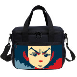 Africa American Boys Lunch Bag Anime Cartoon Kids Tote Thermal Bag For Boy And Girl