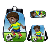 YOIYEN Wholesale 3 PCS School Bag Africa American boys Cartoon Print Boy School Backpack Set