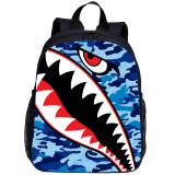 YOIYEN Camouflage Shark Print Kawaii Toddler Backpack Cartoon Style Little Baby School Bag