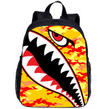 YOIYEN Camouflage Shark Print Kawaii Toddler Backpack Cartoon Style Little Baby School Bag